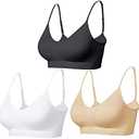 Comfyin Padded Bralette for Women Straps Sleep Bras Seamless Yoga Sport Bras