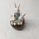 Homemory Bunny Decor The Rabbit Family in an Easter Chocolate Egg, Easter Statue Figurines for Spring Tabletop Decor Decorations Indoor (Family)