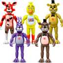 Action Figures Set, 5 Pcs Game Figures Toys with Light, Movable Toys Dolls with Light, Collectible Gifts and Cake Toppers