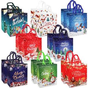 PARSUP 16PCS Christmas Gift Bags with Handles, Non-Woven Large Christmas Bags for Treat Gifts Wrapping Shopping, Xmas Party Supplies, 1513.85.9inch (Blue, Red, Green, White)