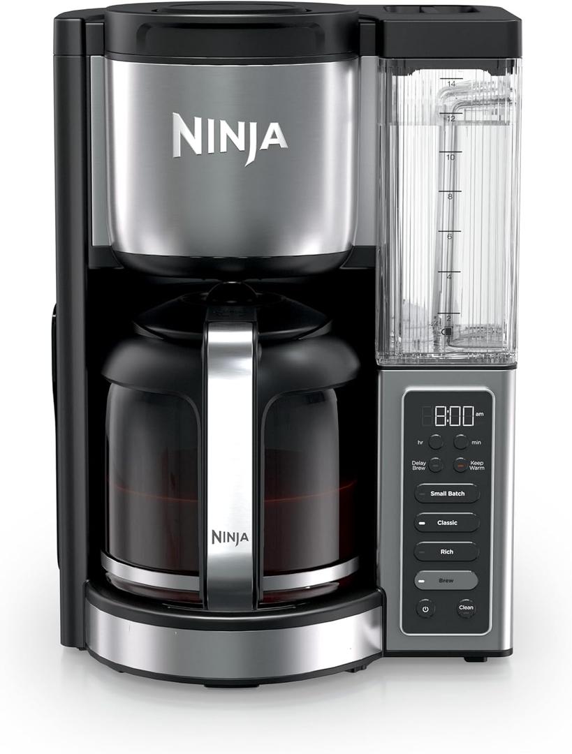 Ninja Fresh Brew Drip Coffee Maker | Programmable 14Cup Glass Carafe, Brew Classic & Rich, 70oz Removable Water Reservoir | Small Batch, Delay Brew, Adjustable Warming Plate | Stainless Steel | CE451