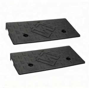 Rubber Curb Ramps for Driveway Sidewalks Shed Entry1.6 Inch Rise Height 2 Pack 19.68" L x 9.84" W Threshold Ramp for Cars Motorcycles Lawn Mowers 7000lbs Load Capacity