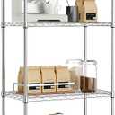 IZEUK 4-Tier Chrome Metal Storage Shelves, Adjustable Wire Shelving Unit Organizer for Kitchen, Bathroom, Home, 1000 lbs, 13.7" D x 23.6" W x 53.4" H