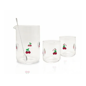Silver One International Daisy Mixing Glass Coctail Set 4Pcs