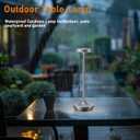 2 Pack LED Cordless Table Lamp RechargeableOutdoor Battery Operated Desk Lamp Touch 3 Color Dimming Portable Waterproof Night Light for Patio/Restaurant/Dining/Home (Chrome)