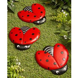 Ladybug Stepping Stones for Gardens and Outdoor Flower Beds - Set of 3