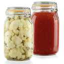 Galashield Glass Jars with Lids 50 oz Food Storage Jars with Airtight Lids Leak Proof Glass Canisters Kitchen Jars [Set of 2]