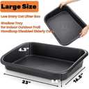 Tlence 3 Pack Low Entry Cat Litter Box, 23" Open Top Pet Litter Pan for Kitten, Extra Large Senior Cat Travel Toilet, Shallow Potty Tray Boxes for Indoor Outdoor Frail Handicap Disabled Elderly Cats