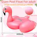 TURNMEON 102" Giant Flamingo Pool Float Inflatable Summer Beach Float Swimming Pool Party Toys Ride-on Lounge Raft Water Pool Floatie for 2-4 Multi Players Adults Lake Floats, Flamingo