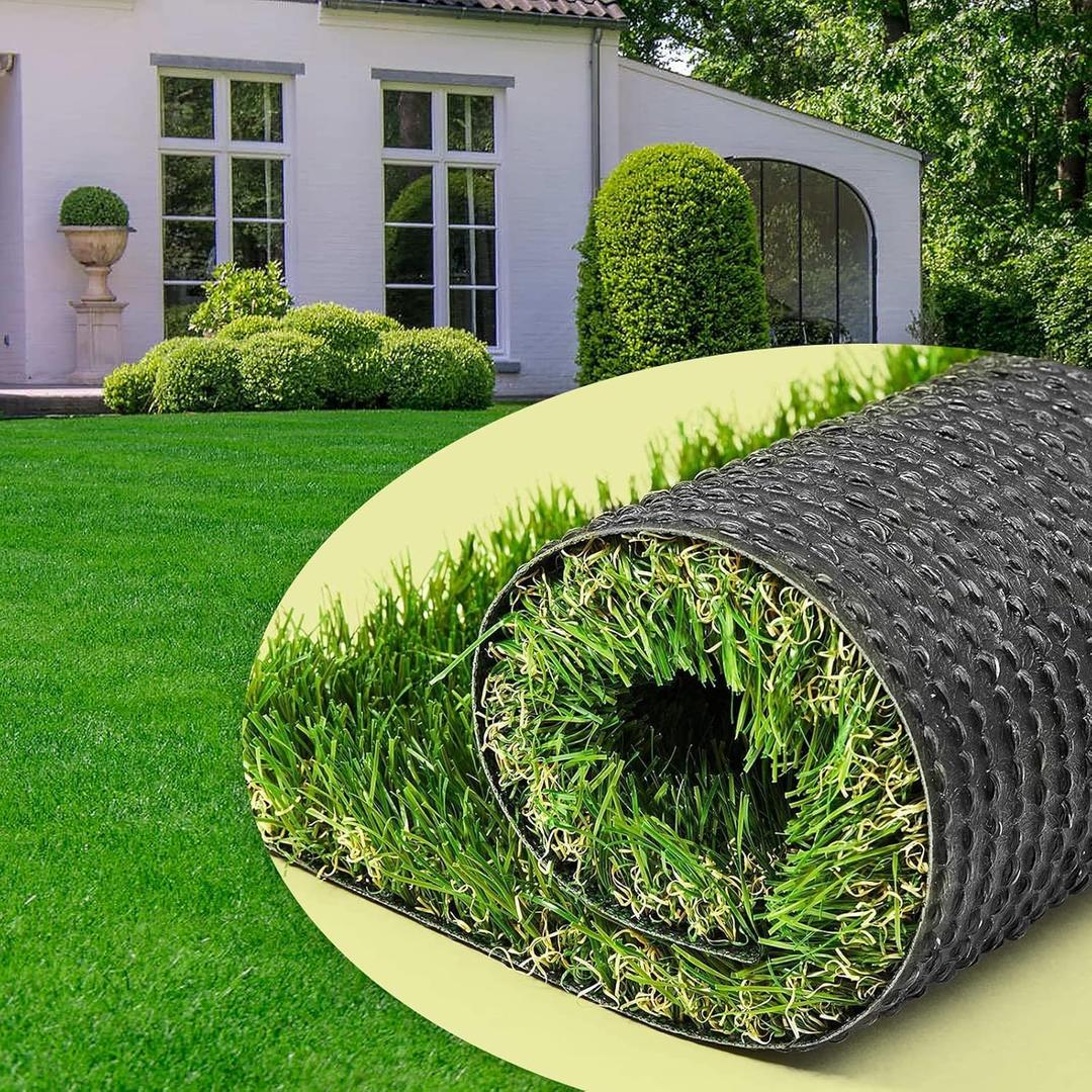AYOHA Artificial Turf 3' x 5' Realistic Synthetic Grass, 1.38" Pile Height, Fake Lawn, Landscape for Pets Area, Play Ground, Pool Area, Backyard, Patio, Balcony, Drainage Holes, Custom Size