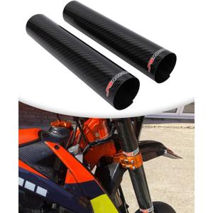 JFG RACING Motorcycle Carbon Fiber Fork Wrap Boots, 250mm, Front Shock Covers Gaiters Guard Protector for Most Dirt Bike, Motorcycles, 2 PCS