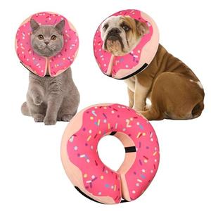 Inflatable Cone Collar for Large Medium Small Dogs, Soft Adjustable Recovery Collar for Dogs Cats,Dog Cone Neck Donut Alternative After Surgery(Pink,Small