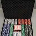 Comie Poker Chips,500PCS Poker Chip Set with Aluminum Travel Case,11.5 Gram Poker Set for Texas Holdem Blackjack Gambling (Red Green Black White Blue - 500 Chips)