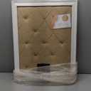 Antique White Linen Fabric Pin Board, 21"27" Message Board Wall Decor, Burlap Bulletin Board Picture Memo Board, Large Cork Boards for Walls with Frame, Vision Board for Farmhouse Home,Office Decor (20.7"1"26.8")