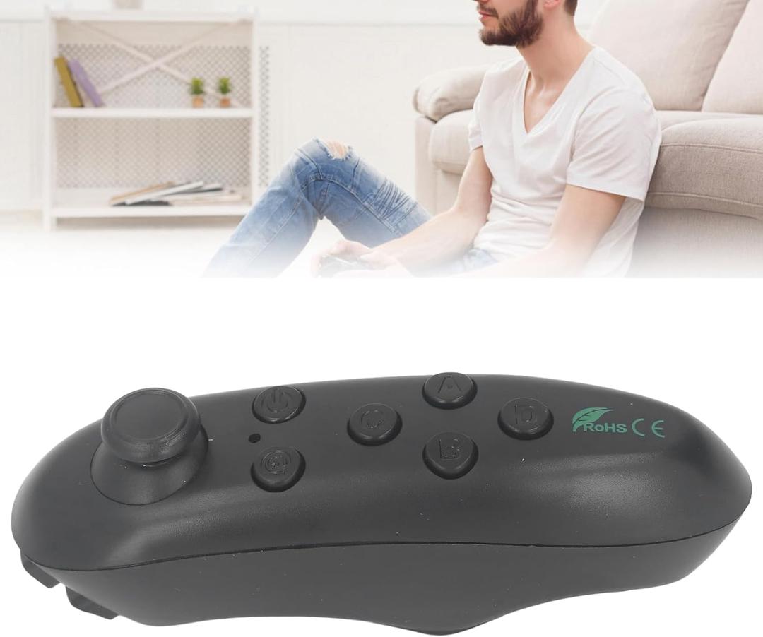 VBESTLIFE Mini VR Remote Control, VR Remote Controller for Android, Bluetooth Selfie Timer Joystick, Gamepad Game Controller for Android, for IOS, for PC (Black)