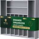 ROYAL CRAFT WOOD Luxury Bamboo Kitchen Drawer Organizer - Silverware Organizer - Utensil Holder and Cutlery Tray with Grooved Drawer Dividers for Flatware and Kitchen Utensils (9 Slot, Gray)