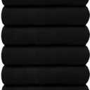 ARC HOME Bath Towels Set of 6 – Medium Size 24x48 Inches – 100% Cotton Terry – Soft, Quick Dry & Absorbent – Black Bathroom Towels for Spa, Gym, Pool & Daily Use