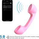 Retro Phone Handset with Wireless Bluetooth and USB Handsets for Cell Phones Radiation-Proof Comfortable Call (Pink)