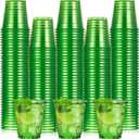LemonRoad 120 Pack 2 oz Valentine Plastic Shot Glasses Valentine Disposable Mini Drinking Cups Bulk for Winter Parties Picnics Cocktails Events Celebrations Favors(Green)