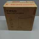 TIPGO Slim Bathroom Trash Can with Lid Soft Close, Step Pedal, 6 Liter / 1.6 Gallon Stainless Steel Trash Bin, Small Garbage Cans for Bedroom, Office, Kitchen (White)