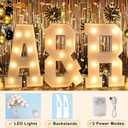 Pooqla 3FT Marquee Light Up Letters, LED Letters Big Mosaic Marquee Letters 3 Feet Tall, Giant Letter Sign for Balloons Birthday Anniversary Wedding Party Decoration, Warm White Letter F