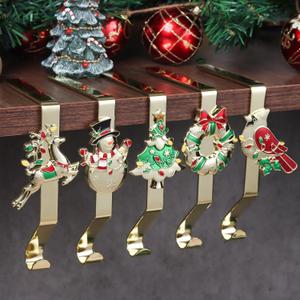 Stocking Holders for Mantle Gold Stocking Holder Stocking Hangers for Mantle Set of 5 Hooks Fireplace Christmas Stocking Holder Weighted Non-Slip Christmas Dcor