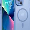 TOCOL for iPhone 13 Case, Full Camera Protection, Compatible with Magsafe, Drop Protection, Translucent Magnetic Matte Phone Case for iPhone 13 6.1 inch (Light Blue)