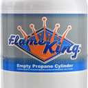 Flame King YSN-301 30 Pound Steel Propane Tank Cylinder with Type 1 Overflow Protection Device Valve DOT and TC Compliant, White