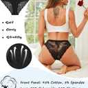 FINETOO 6 Pack Bikini Underwear for Women Sexy Lace Cheeky Panties Low Rise Hipster Cotton Panty (Large)