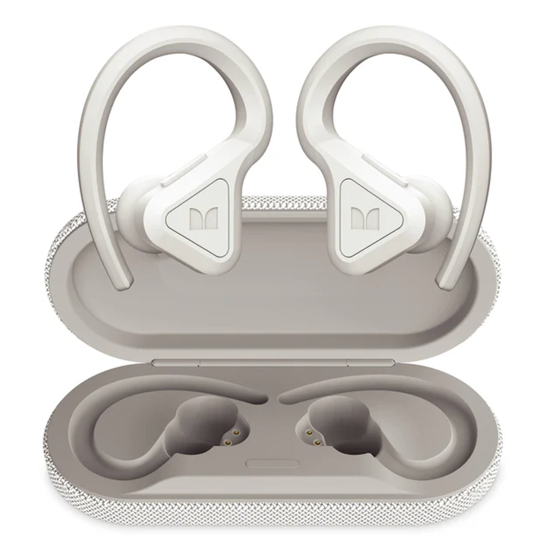 Monster DNA Fit Wireless Bluetooth Earbuds - Noise Cancelling Earbuds with Wireless Charging Case & Built-in Microphone, Water Resistant Bluetooth Headphones & Ear Buds (Regular, White)