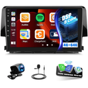 4G+64G/8 Core Android Car Stereo for Honda Civic 2016 2017 2018 2019 2020 Wireless Apple CarPlay Android Auto GPS Navigation 9 Inch 1280 * 720 Touch Screen Bluetooth WiFi DSP FM/RDS Backup Camera
