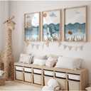 Ocean Nursery Wall Art Pictures Blue Nautical Canvas Art Beach Animal Wall Decor Baby Boys Room Wall Art Sea Whale Prints Ocean Nautical Poster for Nursery Baby Room 12x16 Inch Set of 3 Unframed