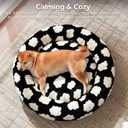 JOEJOY Donut Dog Bed Medium Size Dog, Cute Round Calming Pet Bed with Removable Washable Cover, Orthopedic Puppy Bed with Jacquard Shaggy Plush & Non Skid Bottom, Medium