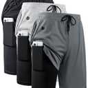 JWJ Men's 2 in 1 Workout Running Shorts 7 Inch Lightweight Athletic Gym Shorts with Compression Liner XL