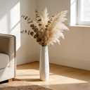 Ceramic Floor Vase, GDSZJLJ 17.7" Tall White Large Decorative Vases for Modern Home Decor, Living Room, Minimalist Style Big Flower Vase for Pampas Grass, Flowers, Twigs, Office, Bedroom Dcor