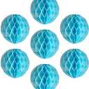 8pcs 8inch Paper Honeycomb Balls Decorative Tissue Honeycomb Balls Paper Pom Poms Flower Balls Art Hanging Balls for Birthday Wedding Nursery Baby Shower Home Decor (8inch, lt-Blue)