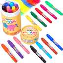 Pack Of  2 PREXTEX Silky Unbreakable Crayons 12pcs - Child Safe - Easy Grip - Washable - Unbreakable Crayon Set for Kids Age 3+ - PP Wax - Assorted Multicolored Crayons