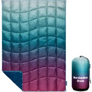 Camping Blanket, Puffy Blanket Lightweight Windproof Water Resistant for Outdoors,Hiking, Backpacking,Beach,Car,Picnic,Stadium (52"x75", Grad Purple)