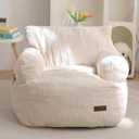 MAXYOYO Kids Bean Bag Chair, Stuffed Toddler Bean Bag Sofa with Filler Bean Bag Chair for Boys and Girls, Lazy Sofa with Pocket Floor Chair for Gaming, Reading, Beige (Standard, Beige)