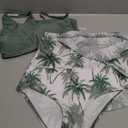 Evensu Girls Swimsuits 3 Piece Cutout Bikini for Teens Adjustable Straps Quick Dry Bathing Suit with Cover Ups 9-16T (13-14 Years, A: Hawaii 01)