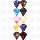 60pcs Guitar Picks Grips, Anti-slip Silicone Soft Grips with 10 Guitar Picks, Two Different Thicknesses, Self-Adhesive Guitar Pick Holder (Transparent)
