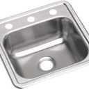 Elkay D115163 Dayton Kitchen Sink, 15 x 15 with 3.5" Drain Hole, Satin