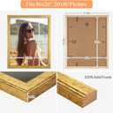 16x20 Wood Frame Gold, Ornate Natural 20x16in Picture Poster Frame, Modern Golden 16 x 20inch Gallery Wall Photo Frame with HD Plexiglass, Horizontal Vertical Wall Mounting Display 1pcs