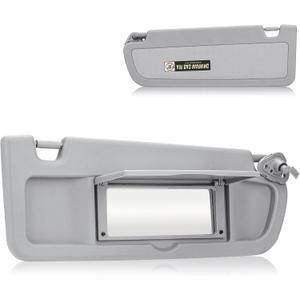 Right Passenger Side Sun Visor for Honda Civic 2006 2007 2008 2009 2010 2011 EX LX Sedan SI Coupe, Replace for 83230-SNA-A01ZA Gray, Without Light