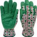 MSUPSAV Kids Gardening and Garden Gloves for Toddler,Children's Yard Work Glove,Gift,Cute Pattern,Age3-8 (Medium, 1 Pair of Green)