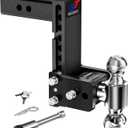 Geteen Trailer Hitches, Adjustable Trailer Hitch Ball Mount - Fits 2.5" Receiver, Dual Ball (2" x 2-5/16"), 7" Drop, 15,000 GTW - GT25072B