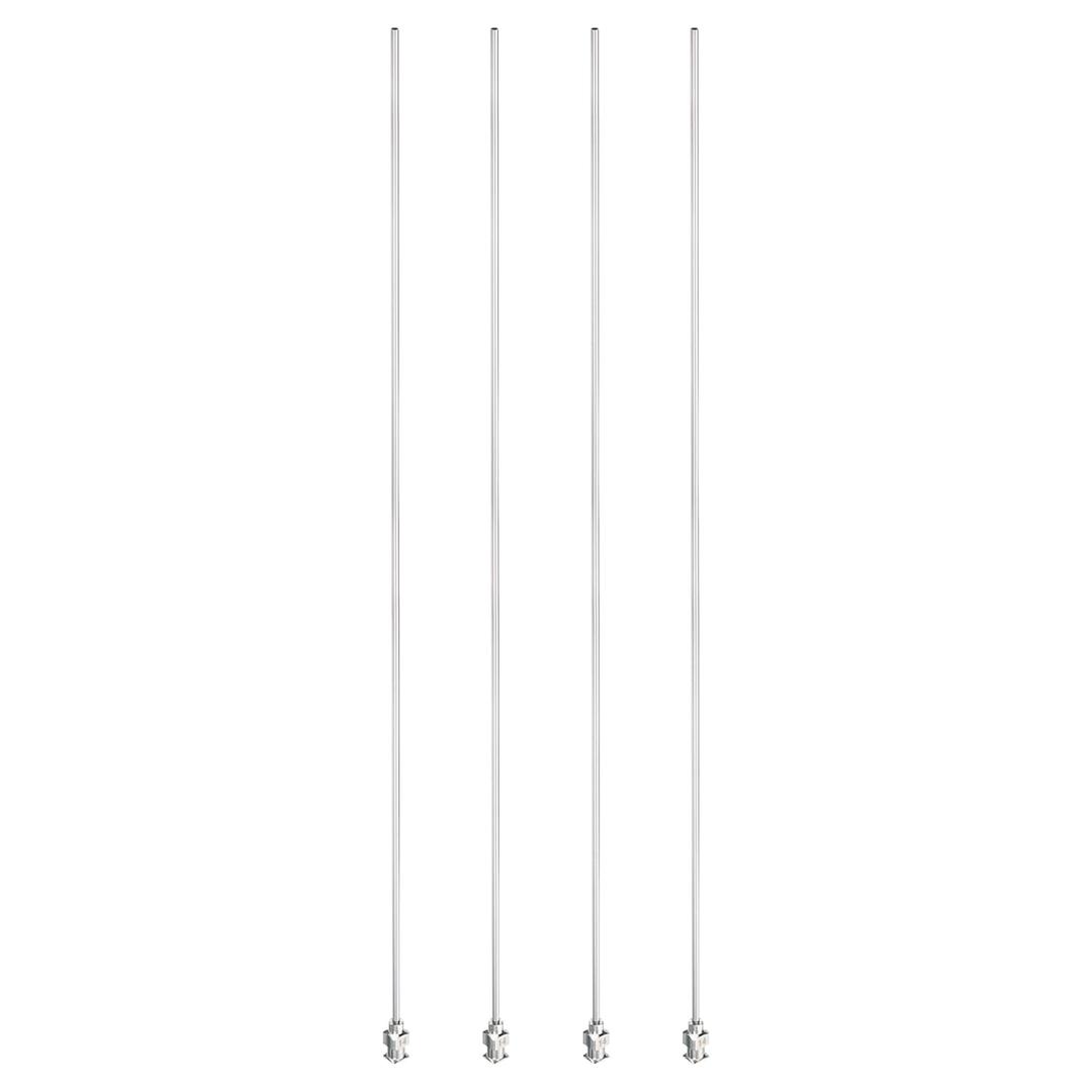 PATIKIL 14Ga x 12 Inch Stainless Steel Dispensing Needle Tips, 4Pcs Metal Glue Needle Tube Blunt Tips Luer Lock for Thick Glue Ink Lab, Silver