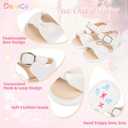 Oamico Baby Girl Sandals Infant Soft Anti-Slip Rubber Sole Casual Beach Sandals Newborn Bowknot Outdoor First Walker Summer Shoes for Baby Girls Flat Sandal (White)