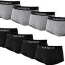 Hanes Men's Pack, MidRise Briefs, Stretch Cotton Underwear, Classic, (Pack of 6), Gray, Large