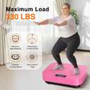 Vibration Plate Exercise Machine, 2025 Upgraded Fitness Vibrating Lymphatic Drainage Full Body Workout Shaker for Weight Loss, Featuring a 330 Lbs Capacity Vibrate Fitness Platform with 8 Modes, Pink